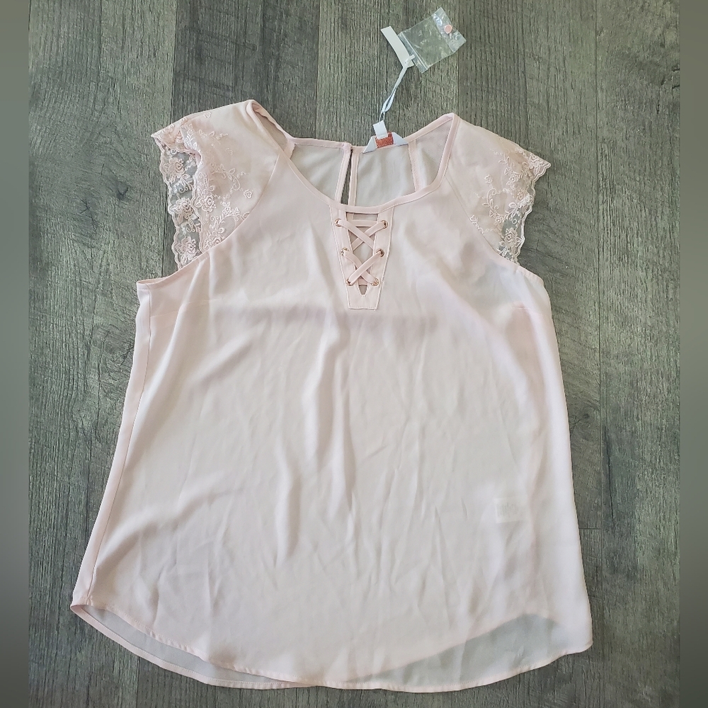 Candies Blush Pink Blouse Top M